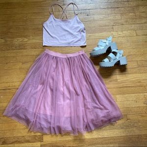 Rose pink tulle ballerina skirt